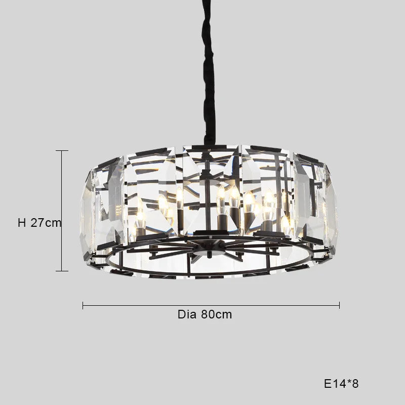 Afralia™ Black Crystal Pendant Chandelier for Home Decor Luxe Lighting