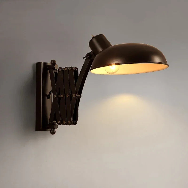 Afralia™ Vintage Black Iron Wall Lamp Retro Industrial Kitchen Living Room Light