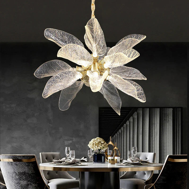 Afralia™ Elegant Copper Chandelier Light for Kitchen Dining Living Room - Modern Luxury Crystal Lamp