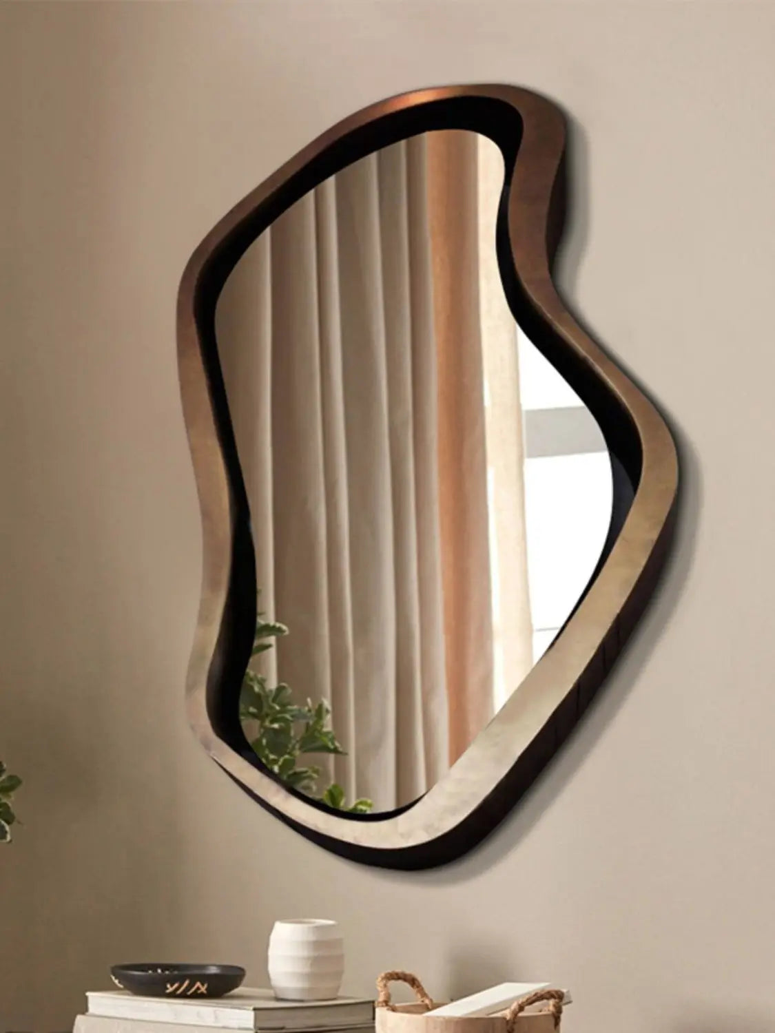 Afralia™ Nordic Irregular Dressing Mirror, Light Luxury Wall Mounted Art Decoration Mirror