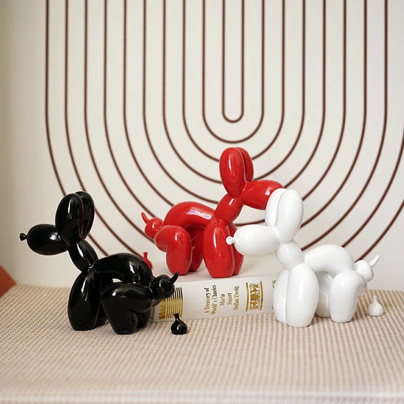 Afralia™ Balloon Dog Sculpture: Funny Puppy Resin Craft for Home Decor
