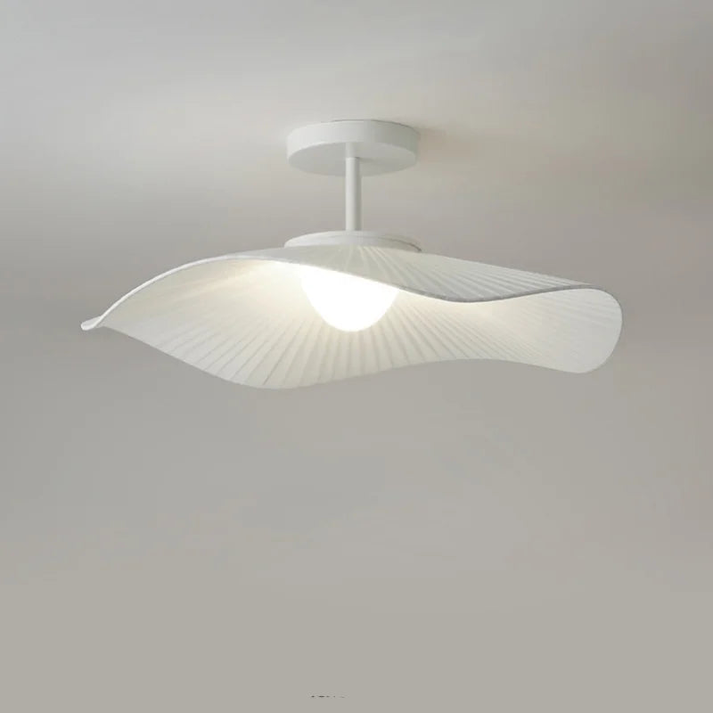 Afralia™ Nordic Fabric LED Ceiling Light Minimalist White Chandelier Home Decor