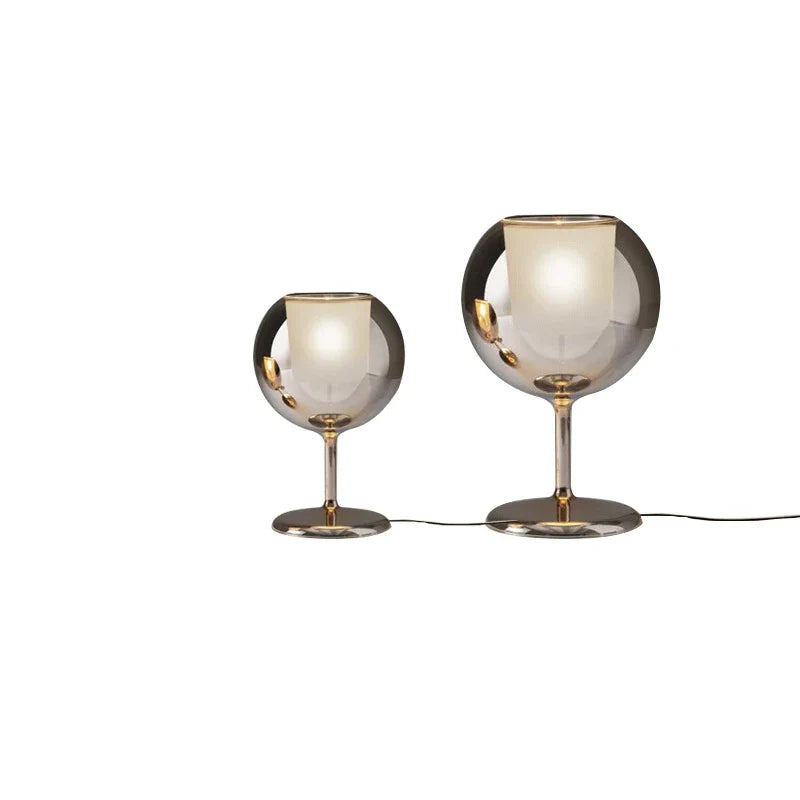 Afralia™ Gold Chrome Glass Table Decor Lamp for Luxury Living Room, Villa, Store, Cafe