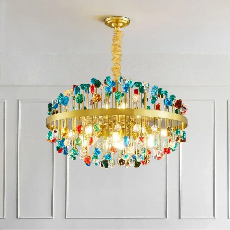 Afralia™ Crystal Chandelier LED Lighting Fixture for Dining Room & Kitchen Island