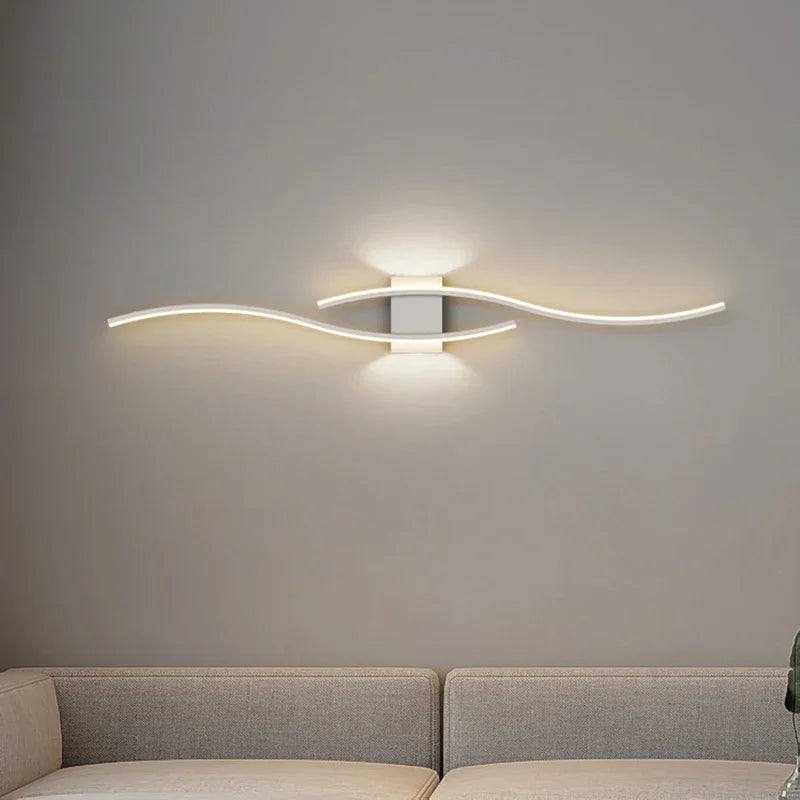 Afralia™ Modern LED Wall Lamps - White Black Gold Background Wall Light
