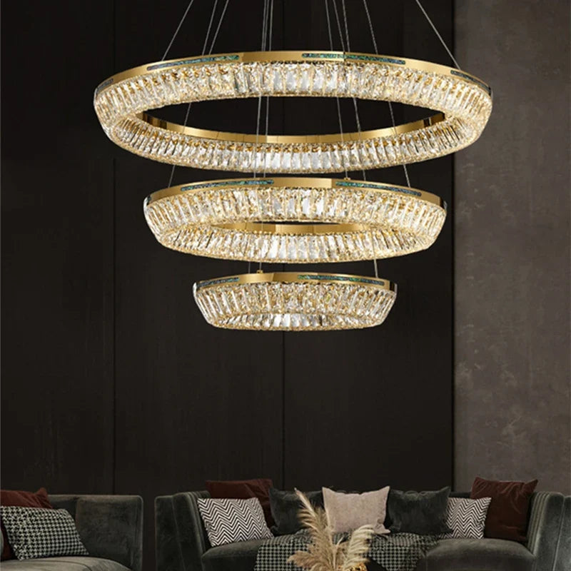 Afralia™ LED Crystal Ceiling Chandeliers: Changeable Light Suspension Luminaire for Living Room, Bedroom, Kitchen