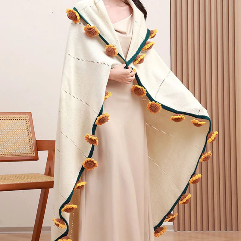 Afralia™ Sunflower Bouquet Blanket: Multifunctional Romantic Home Decor & Gift