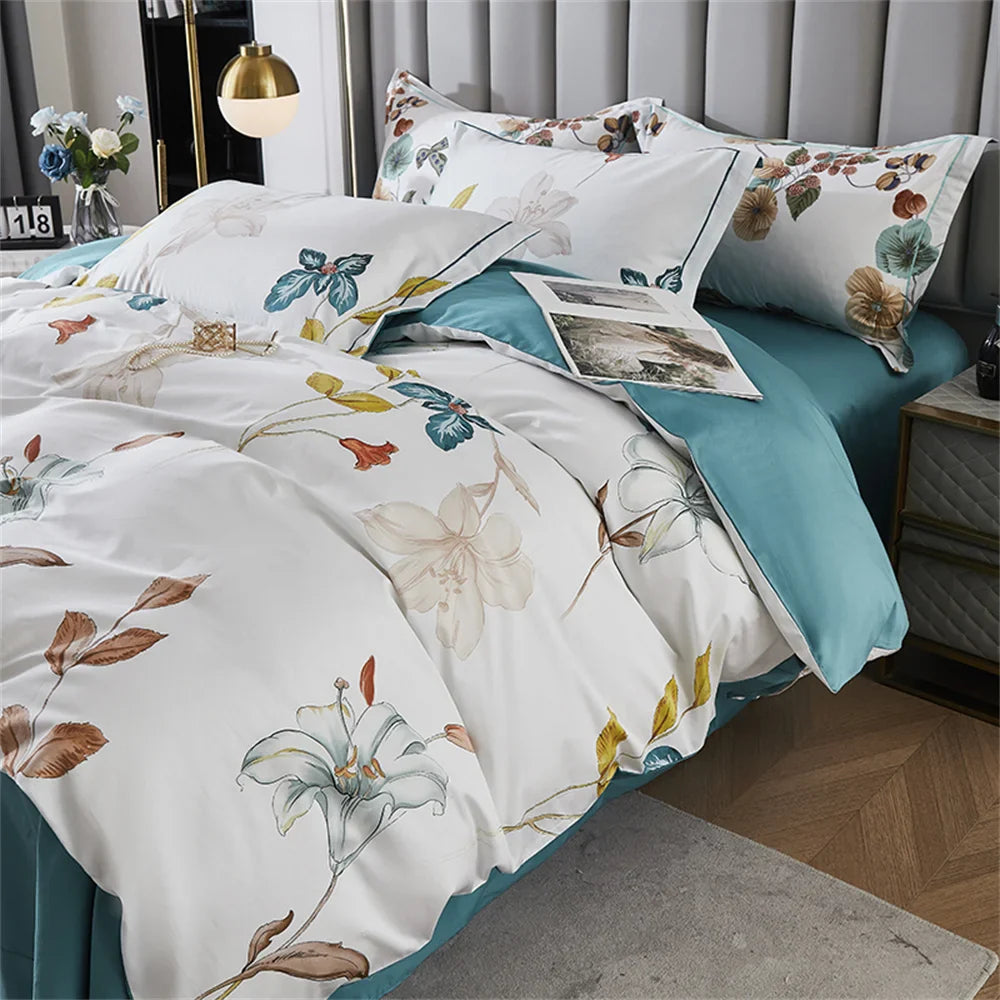 Afralia™ 600TC Egyptian Cotton Queen King Bedding Set Duvet Cover Bed Linens