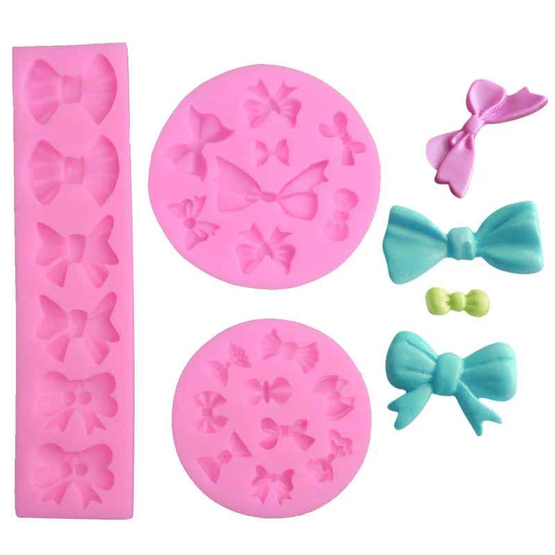 Afralia™ Mini Bow Silicone Fondant Mould for Cake Decorating and Baking