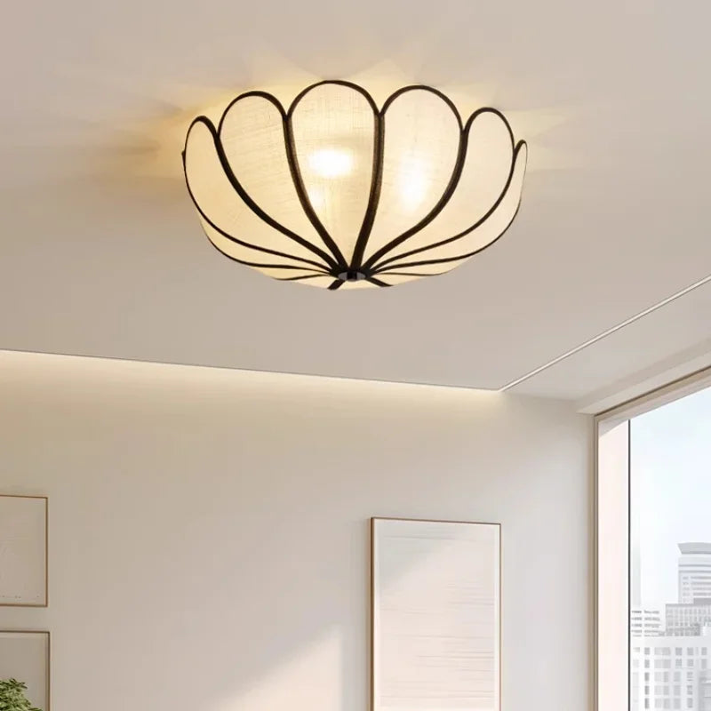 Afralia™ Wabi Sabi Flower Ceiling Light Creamy Petals for Bedroom