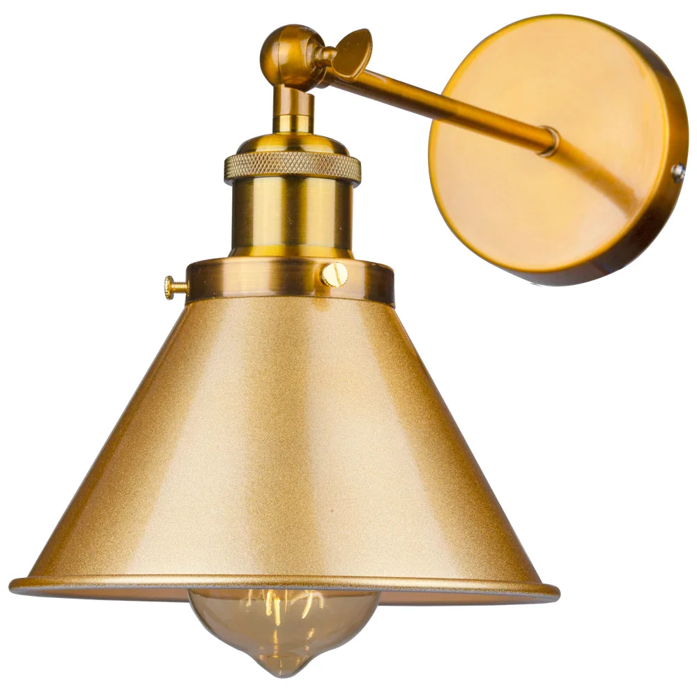 Afralia™ Industrial Gold Wall Lighting, E27 Wall Mount Lamp for Home Decor