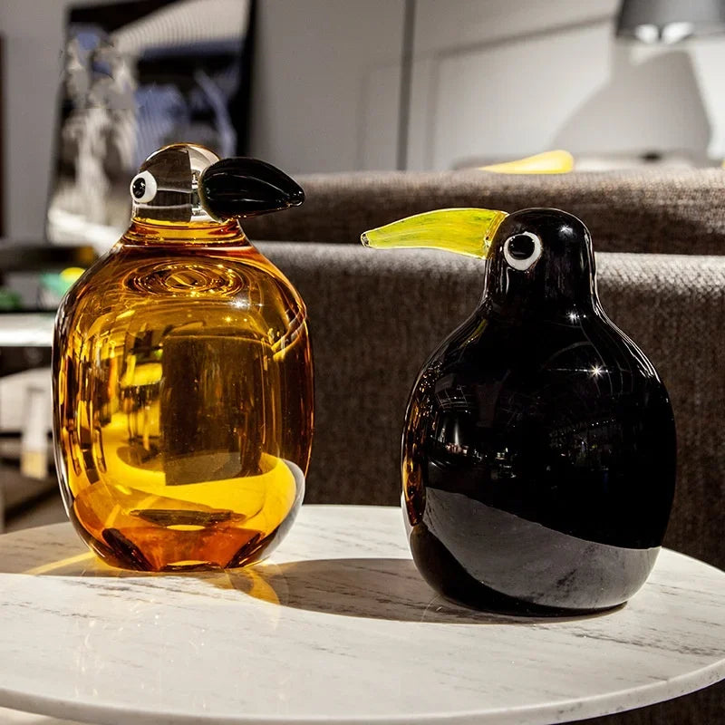 Afralia™ Abstract Bird Sculpture Transparent Home Decor Figurine
