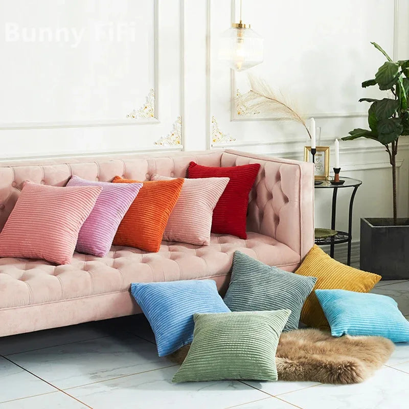 Afralia™ Corduroy Striped Cushion Cover 30x50/40/45/50/55/60cm - Home Sofa Décor
