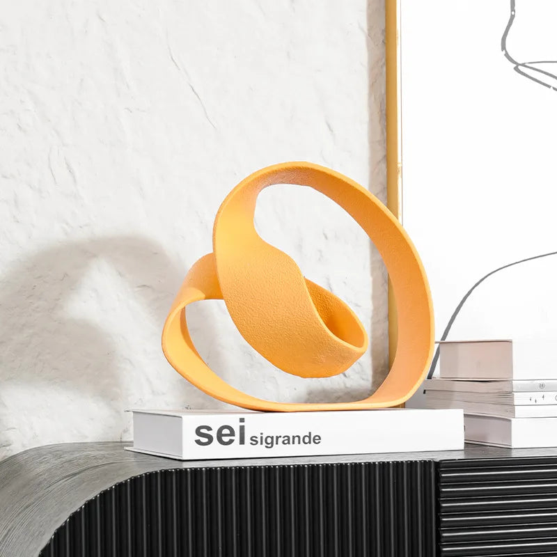 Afralia™ Resin Ribbon Geometric Figurines for Stylish Home Decor