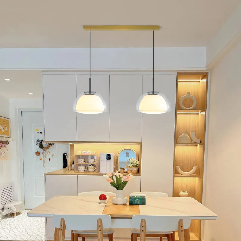 Afralia™ Nordic Glass Pendant Lights: Modern Jelly Shape for Living Room, Bedroom, Kitchen