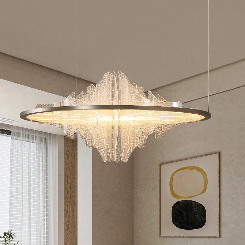 Afralia™ Modern Round Pendant Chandelier for Dining Room with Creative Ceiling Lighting