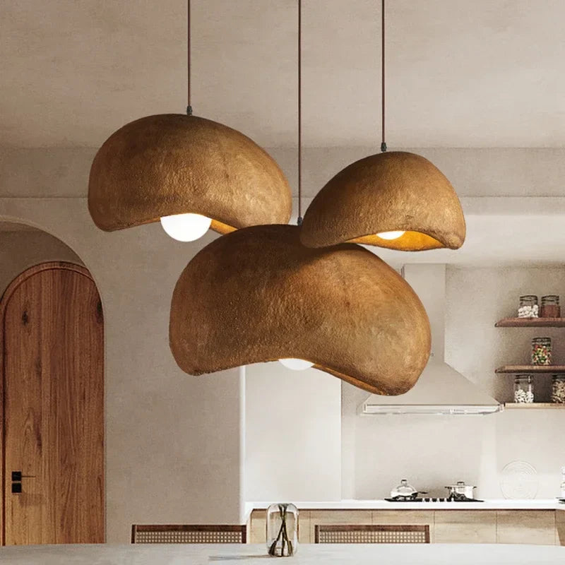 Afralia™ Japanese Resin Pendant Lights for Dining Room Home Decor - Creative Luminaire Suspendu