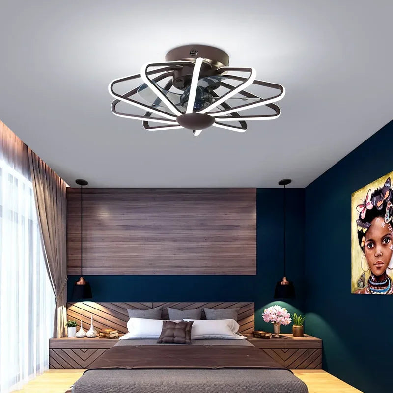 Afralia™ Bladeless Ceiling Fan with Dimmable LED Lights and Remote - Reversible Timing, Modern Design