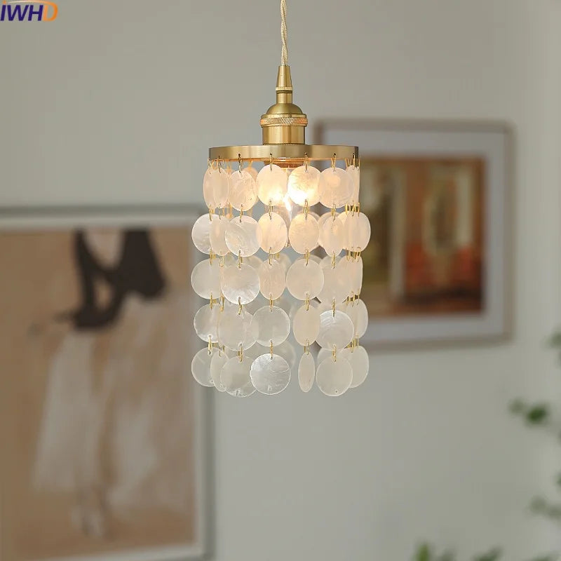 Afralia™ Romantic Shell LED Pendant Light Fixture for Modern Decor