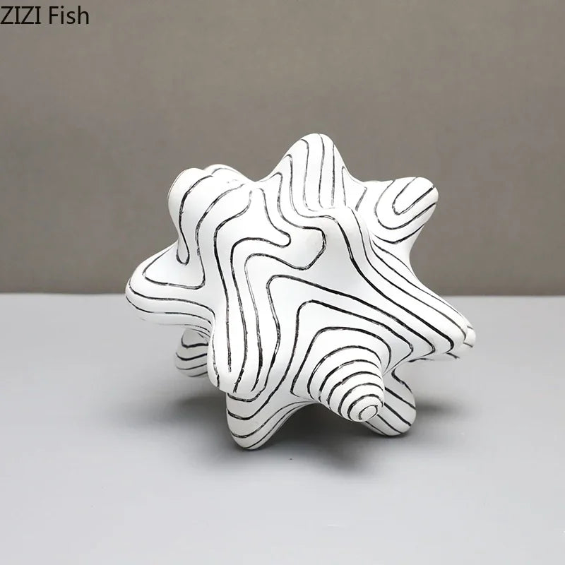 Afralia™ White Ripple Spike Ball Ornaments - Golden Plate Desk Decoration Sculpture