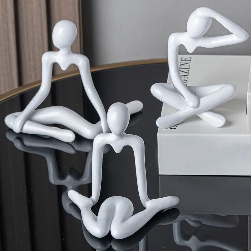 Afralia™ Abstract Figures Ornament Sculpture for Home Office Decor
