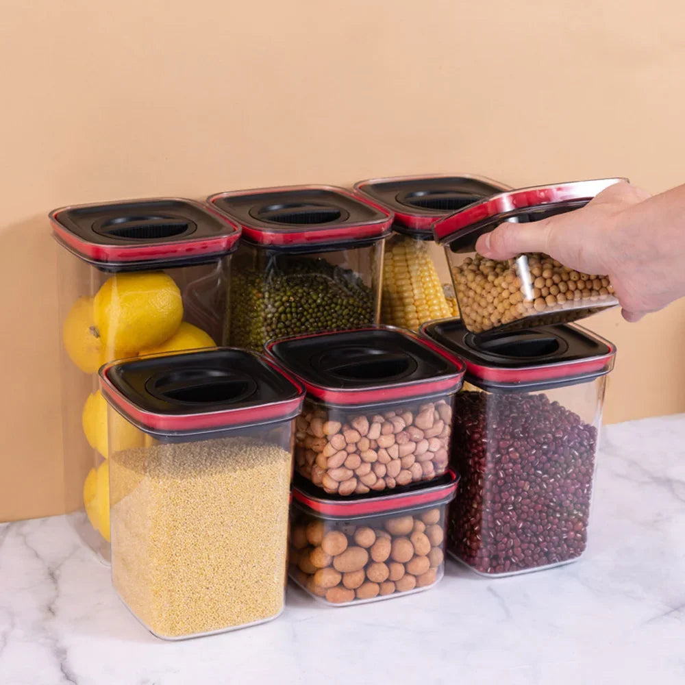 Afralia™ Kitchen Storage Container Jars with Lid for Cereals Spices Organization