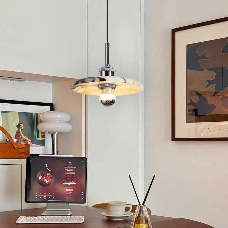 Afralia™ Luxury Stone LED Pendant Chandelier - Modern Nordic Design for Foyer, Hallway, Balcony