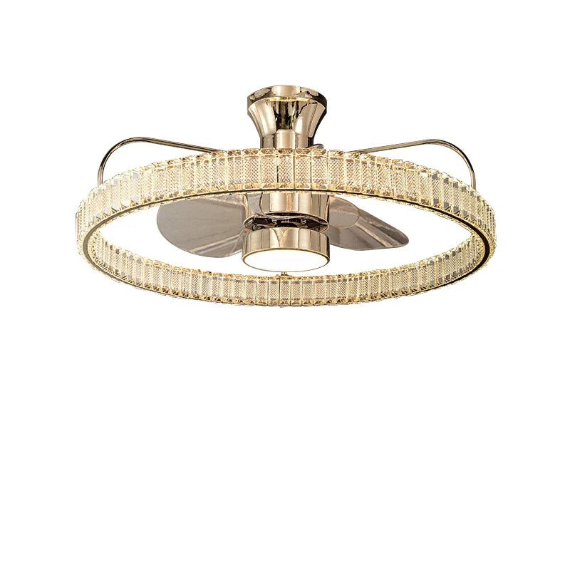 Afralia™ Crystal Luxury Ceiling Fan Light with Invisible Blades & Remote Control