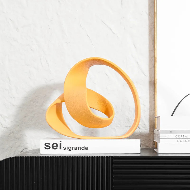 Afralia™ Resin Ribbon Geometric Figurines for Stylish Home Decor