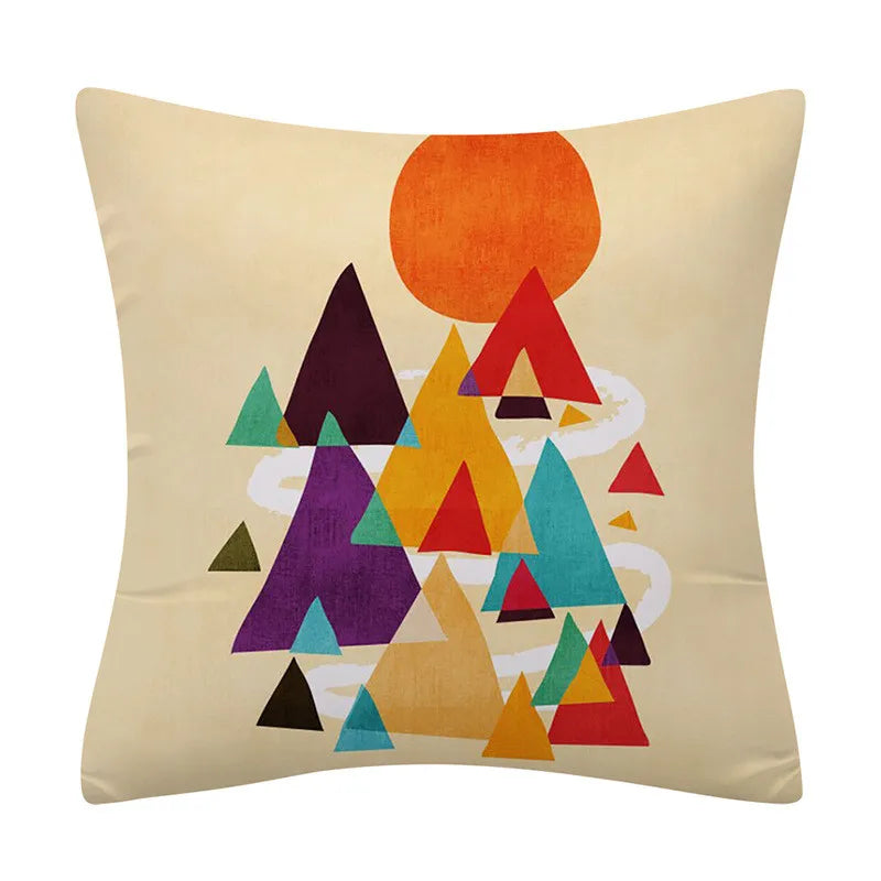 Afralia™ Geometry Pattern Cushion Cover Polyester Cotton Sofa Pillowcase Home Decor
