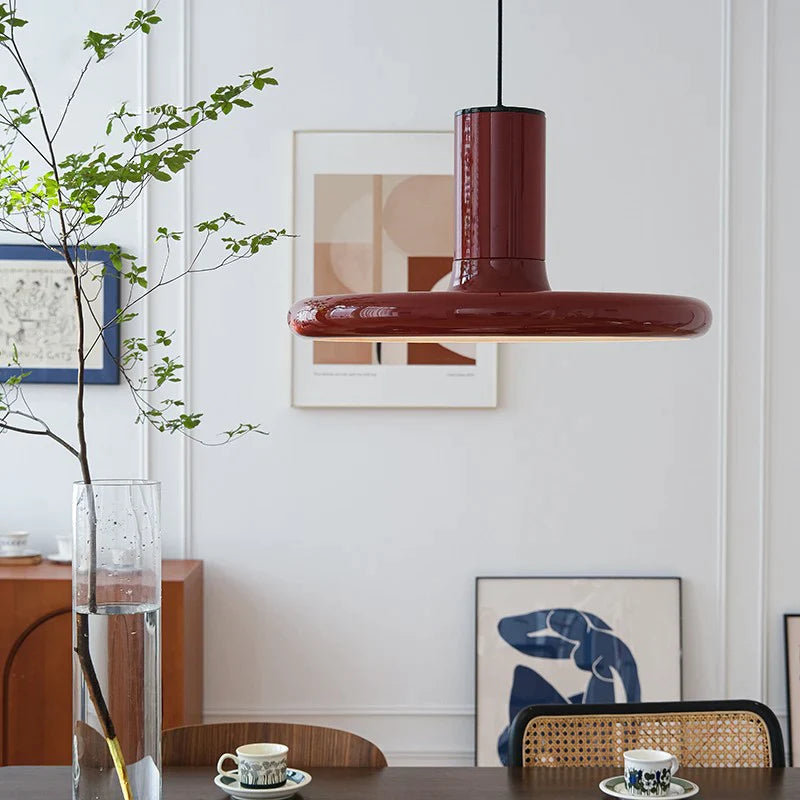 Afralia™ Medieval Vintage Red Dining Table Chandelier: Creative Nordic Minimalist Retro Pendant Lamp