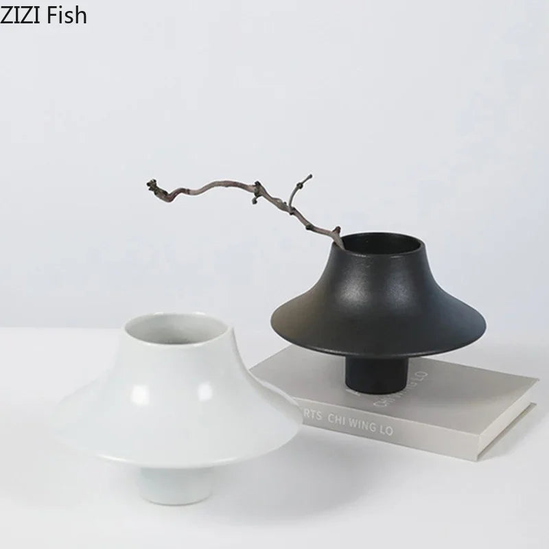 Afralia™ Ceramic Vase: Elegant Flower Arrangement for Desktop Decor Aesthetic