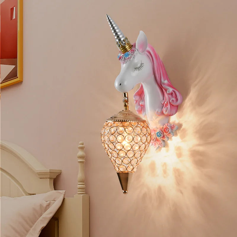 Afralia™ Nordic Unicorn Resin Wall Lamp for Home Interior Lighting