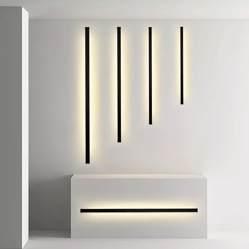 Afralia™ Modern Black LED Wall Lamp for Dining Living Room Staircase Decoration