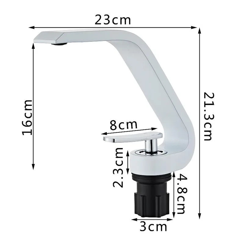 Afralia™ White Modern Basin Faucet: Single Handle Waterfall Mixer Tap for Bathroom