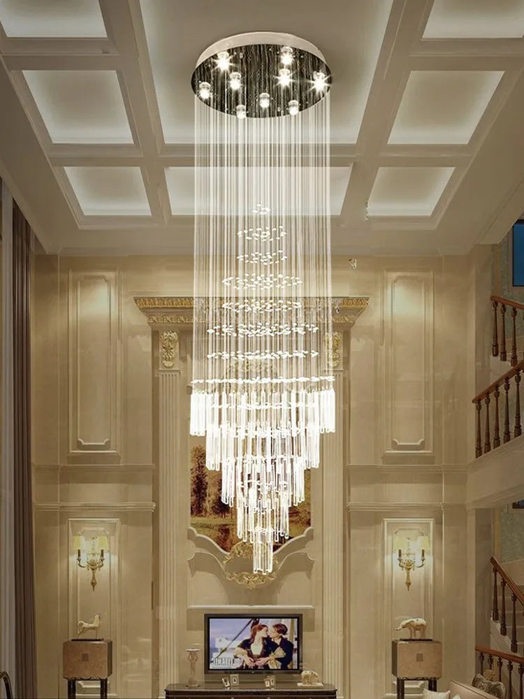 Afralia™ Crystal Chandelier: Modern Nordic LED Pendant Light for Kitchen Living Room Staircase