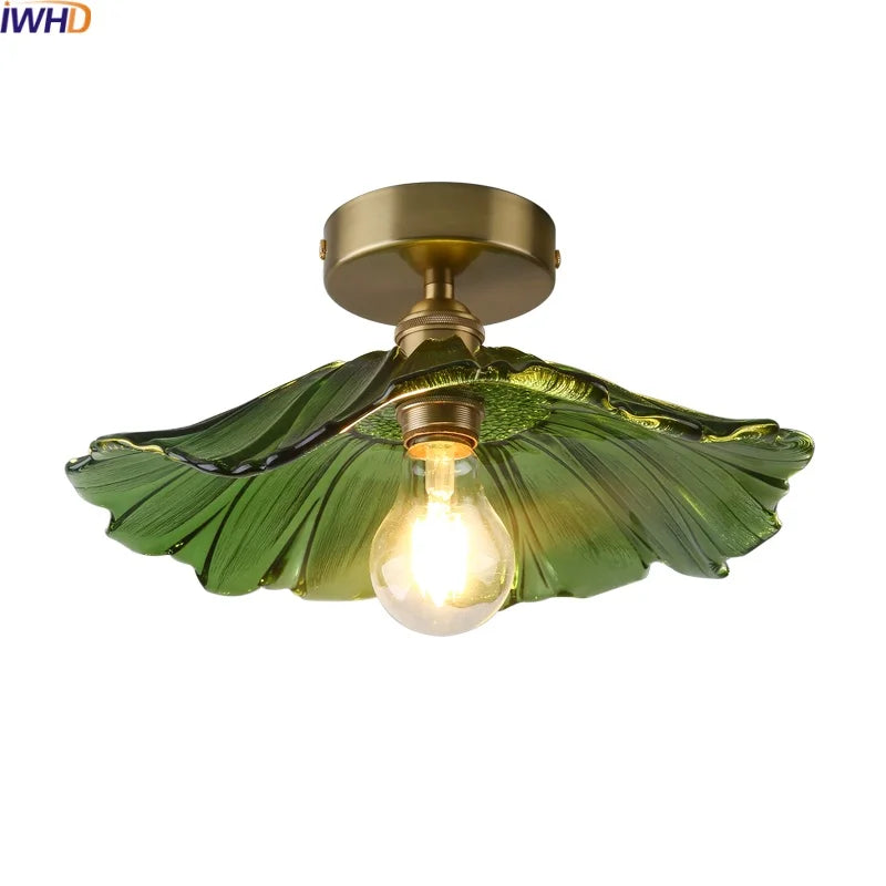 Afralia™ Glass Copper Nordic Ceiling Lamp for Living Room & Balcony.