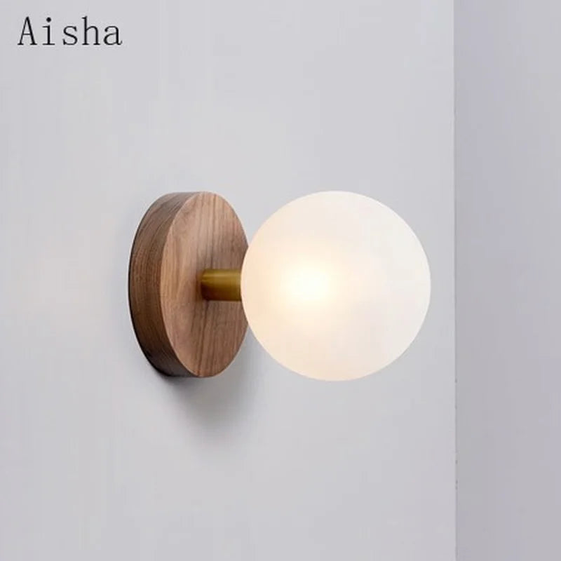 Afralia™ Nordic Wood Art Wall Lamp for Minimalist Bedroom and Bathroom Lighting