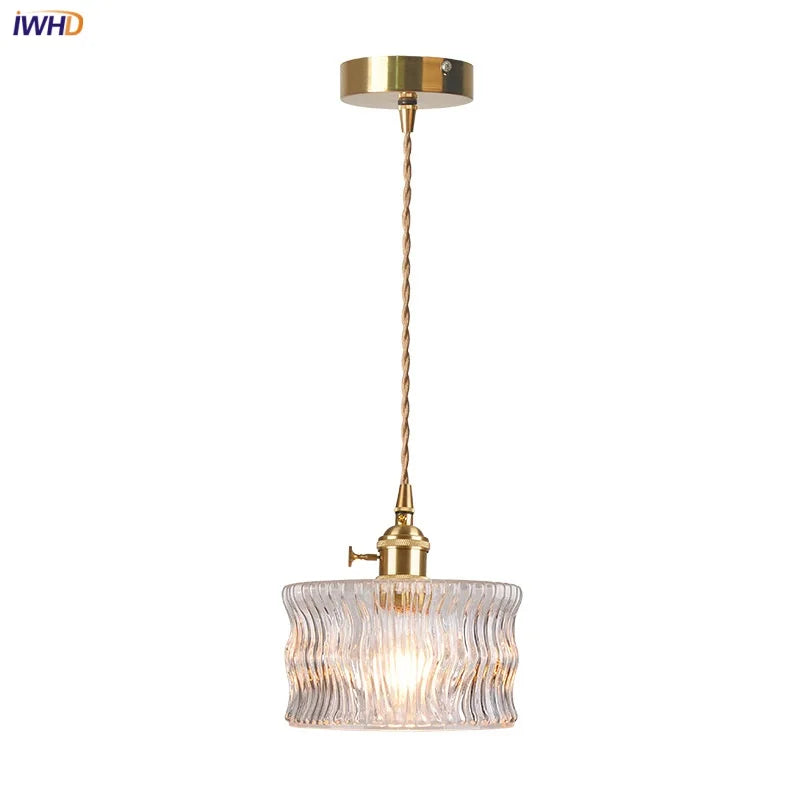 Afralia™ LED Brass Pendant Lamp Modern Clear Glass Dining Light