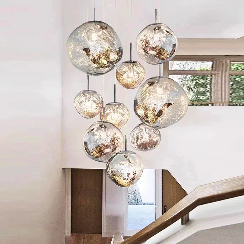 Afralia™ Nordic Stair Chandelier Living Room Bedroom Dining Pendant Lights Ceiling Light Indoor Lighting