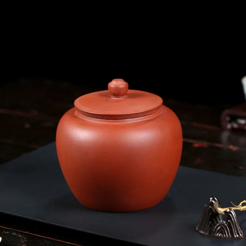 Afralia™ Purple Clay Teapot Tea Canister: Sealed Ceramic Storage Jar with Lid