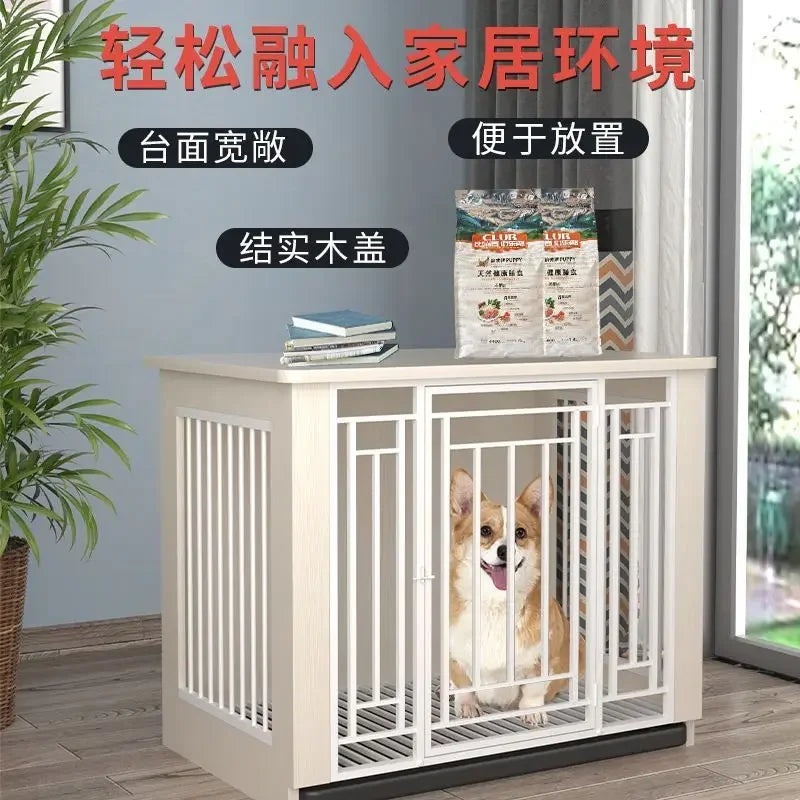 Afralia™ Large Wood Dog Cage House | Indoor Solid Wooden for Big Dogs