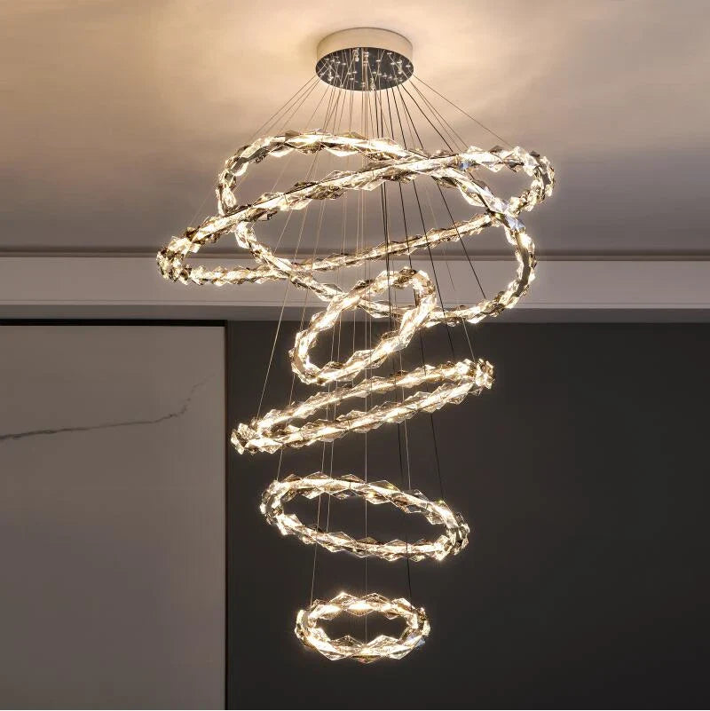 Afralia™ Crystal Chandelier: Modern Minimalist LED Lighting for Living Room and Villa Home