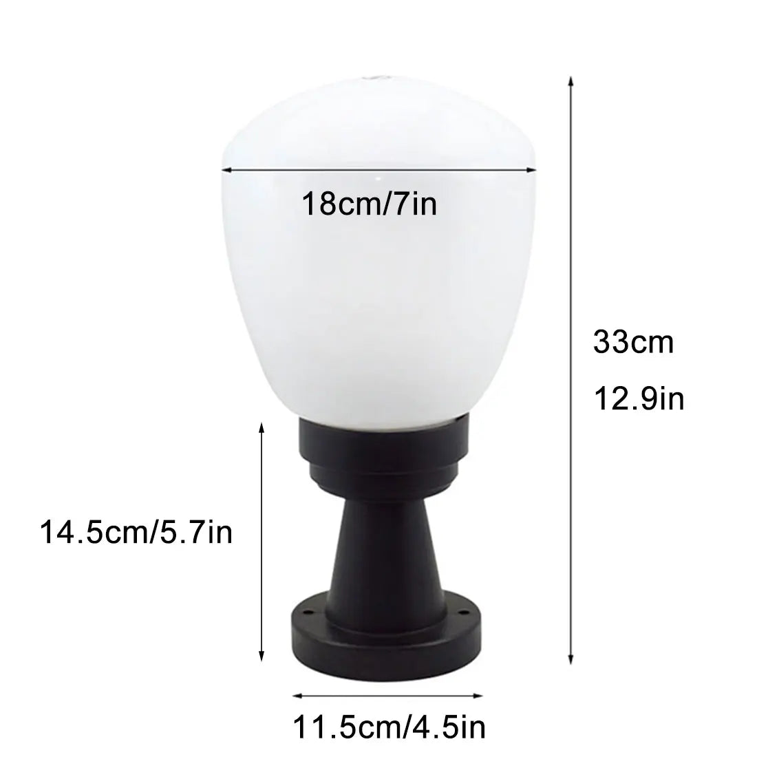 Afralia™ Vintage Black Post Lamp with White Shade for Outdoor Landscape Lighting
