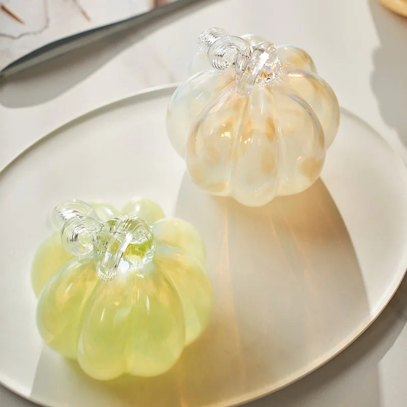 Afralia™ Gradient Glass Pumpkin Decorative Figurine for Home Decoration