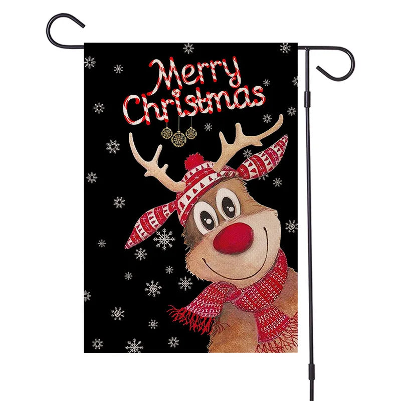 Afralia™ Christmas Festive Garden Flag - Santa Snowman Home Decor 30*45cm