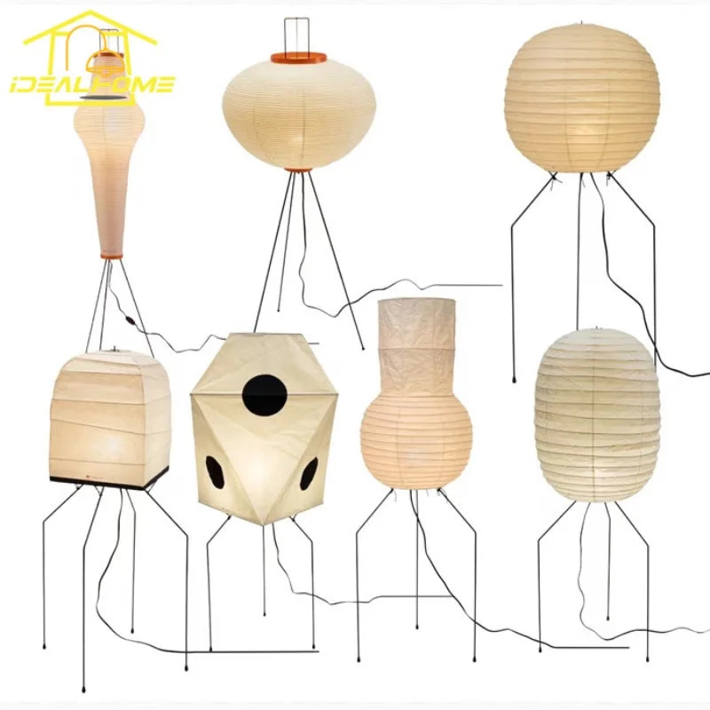 Afralia™ Noguchi Akari Wabi-sabi Floor Lamp LED E27 Rice Paper Stand Art Decor Home Living