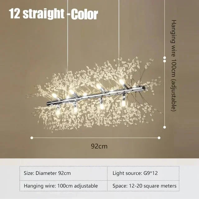 Afralia™ Dandelion Crystal Ceiling Lamp Chandelier for Bedroom Dining Room Kitchen Island