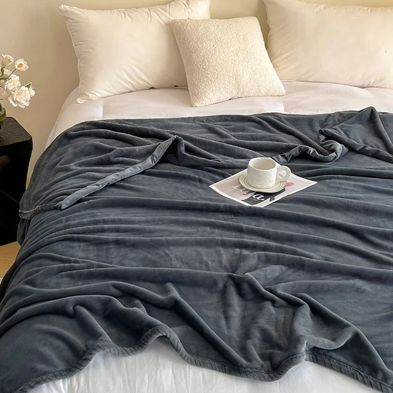 Afralia™ Luxury Soft Milk Velvet Raschel Blanket with Carved Edging