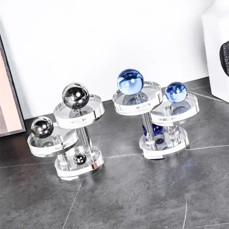 Geometric Crystal Ball Sculpture for Home Decor by Afralia™